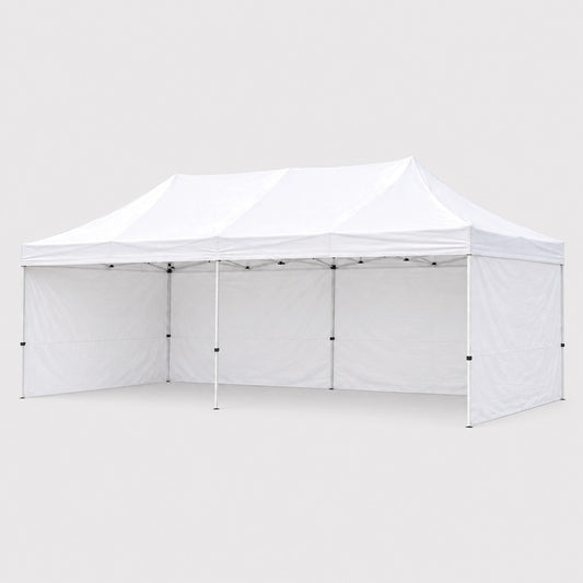 4x8m white marquee hire with 3 walls
